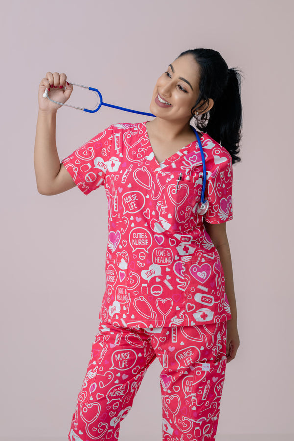 "Nurse Life" Printed Scrub Set | Unisex