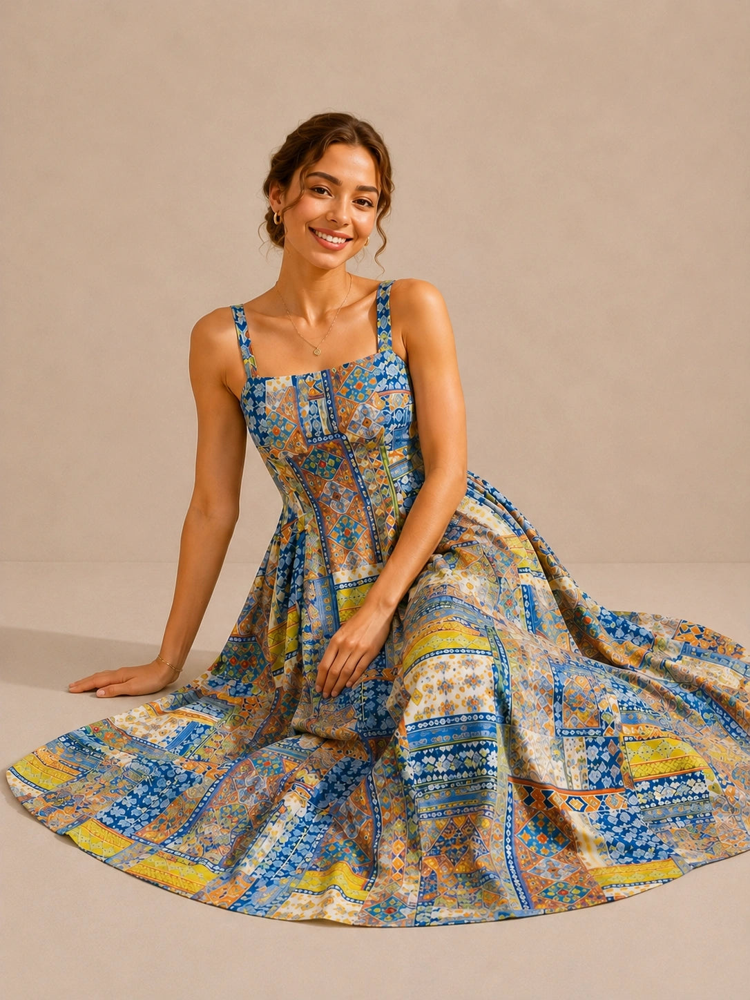 Boho Print Maxi Dress